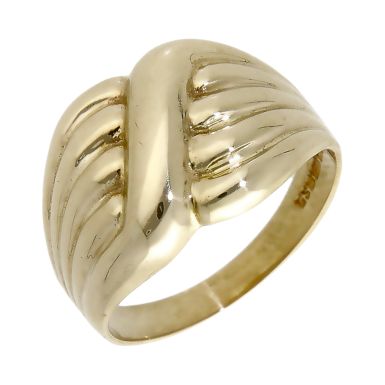 Pre-Owned Vintage 1989 9ct Yellow Gold Crossover Dress Ring