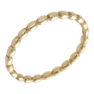 Pre-Owned 9ct Yellow Gold Slim Bubble Beaded Band Ring