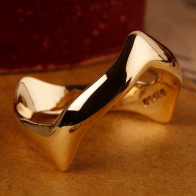Pre-Owned Vintage 1982 9ct Yellow Gold Full Wishbone Ring