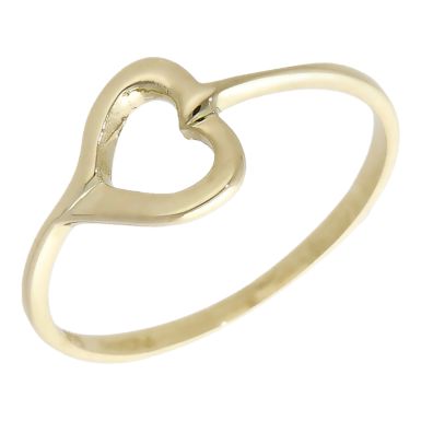 Pre-Owned 9ct Yellow Gold Cut Out Heart Dress Ring