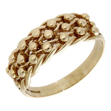 Pre-Owned 9ct Yellow Gold 3 Row Keeper Ring