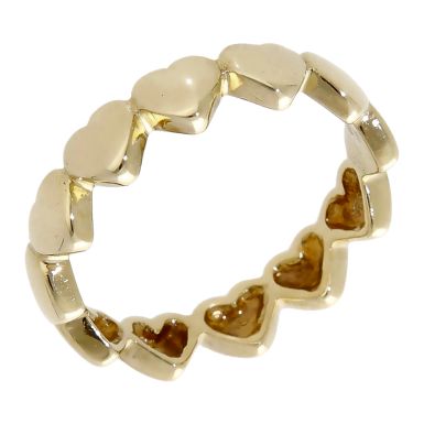 Pre-Owned 9ct Yellow Gold Hearts Band Ring