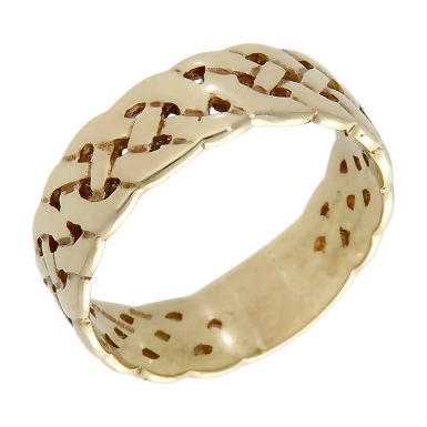 Pre-Owned 9ct Yellow Gold Woven Celtic Band Ring