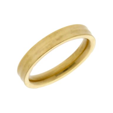 Pre-Owned 18ct Yellow Gold 4mm Ridged Wedding Band Ring