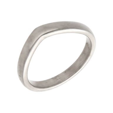 Pre-Owned 9ct White Gold Wave Wishbone Ring