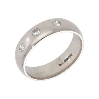 Pre-Owned 18ct White Gold Diamond Set Wedding Band Ring