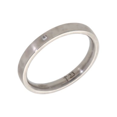 Pre-Owned 18ct White Gold Diamond Set 2.5mm Wedding Band Ring