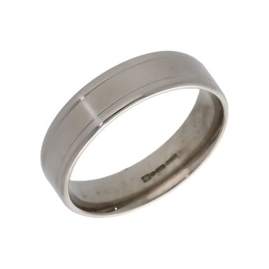 Pre-Owned Palladium 6mm Edged Wedding Band Ring