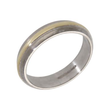 Pre-Owned 18ct Yellow & White Gold 4mm Wedding Band Ring