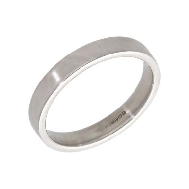 Pre-Owned 18ct White Gold 3mm Flat Court Wedding Band Ring