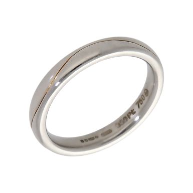 Pre-Owned Platinum 3mm Wave Lined Wedding Band Ring