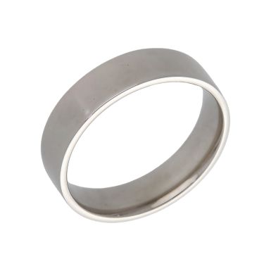 Pre-Owned 9ct White Gold Flat Court Wedding Band Ring