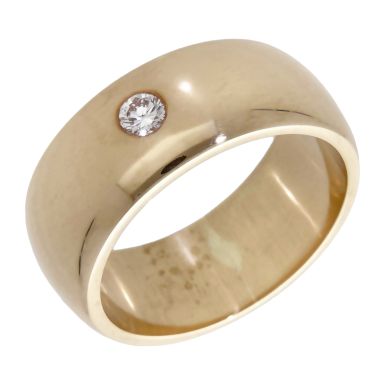 Pre-Owned 9ct Yellow Gold Diamond Set 9mm Wedding Band Ring