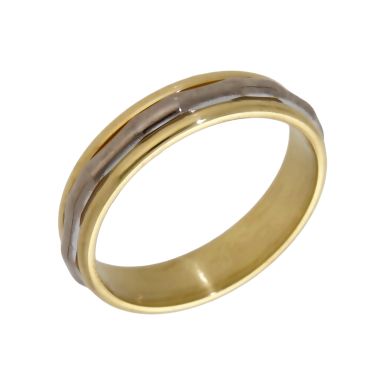 Pre-Owned 18ct Yellow & White Gold 5mm Wedding Band Ring