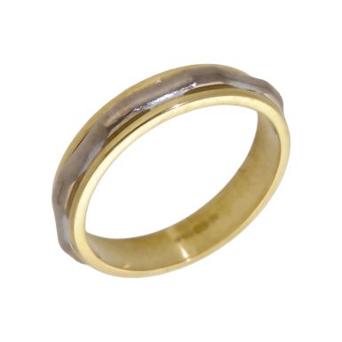 Pre-Owned 18ct Yellow & White Gold 4mm Wedding Band Ring