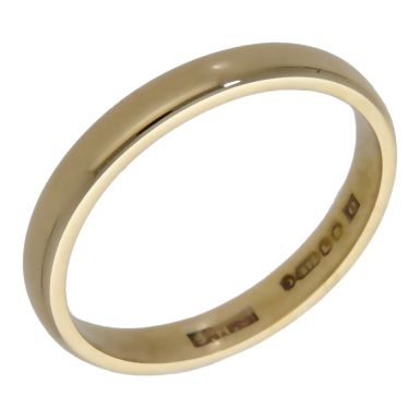 Pre-Owned 9ct Yellow Gold 3mm Wedding Band Ring