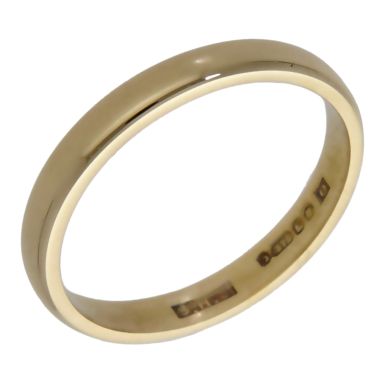 Pre-Owned 9ct Yellow Gold 3mm Wedding Band Ring