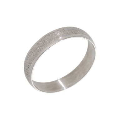 Pre-Owned 9ct White Gold Textured 4mm Wedding Band Ring