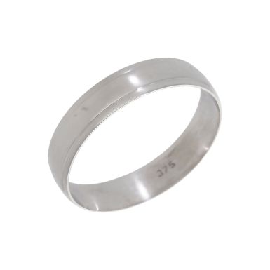 Pre-Owned 9ct White Gold Edged 5mm Wedding Band Ring