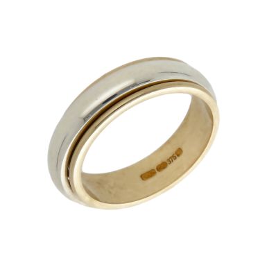 Pre-Owned 9ct Yellow & White Gold 5mm Wedding Band Ring