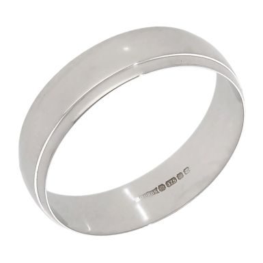 Pre-Owned 9ct White Gold Edged 5mm Wedding Band Ring