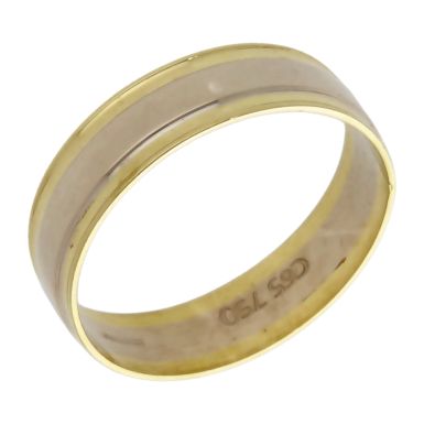 Pre-Owned 18ct Yellow & White Gold 5mm Wedding Band Ring