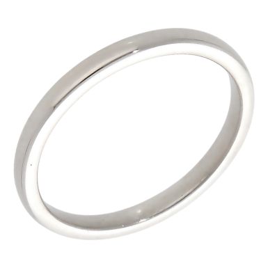 Pre-Owned 9ct White Gold 2mm Wedding Band Ring