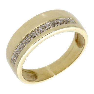 Pre-Owned 9ct Yellow Gold Diamond Set Band Ring