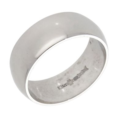 Pre-Owned 9ct White Gold 8mm Wedding Band Ring