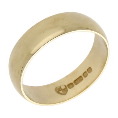 Pre-Owned 9ct Yellow Gold 6mm Wedding Band Ring