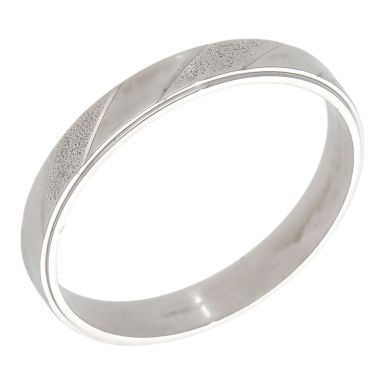 Pre-Owned 9ct White Gold 3mm Patterned Wedding Band Ring