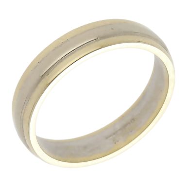 Pre-Owned 9ct Yellow & White Gold 4mm Wedding Band Ring