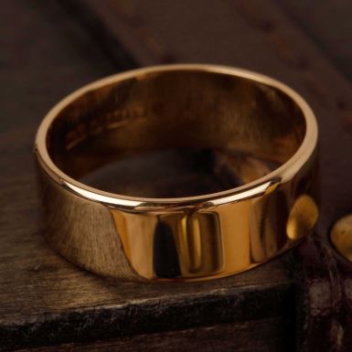 Pre-Owned Vintage 1980 9ct Yellow Gold 7mm Flat Wedding Ring