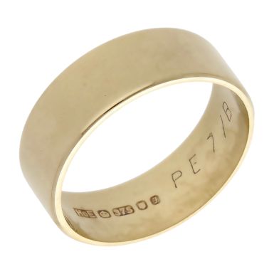Pre-Owned Vintage 1980 9ct Yellow Gold 7mm Flat Wedding Ring