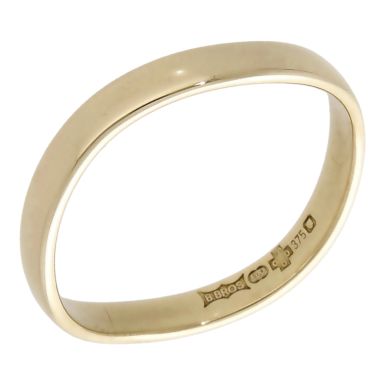 Pre-Owned 9ct Yellow Gold Wave Band Ring