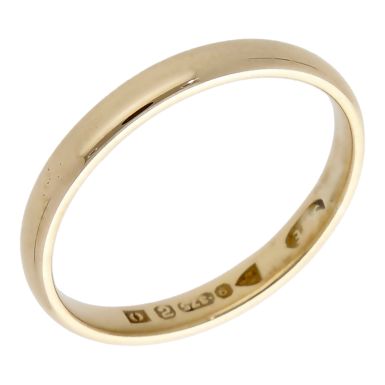 Pre-Owned 9ct Yellow Gold 2.5mm Hollow Wedding Band Ring