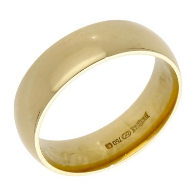Pre-Owned 18ct Gold 6mm Court Shape Plain Wdding Band Ring