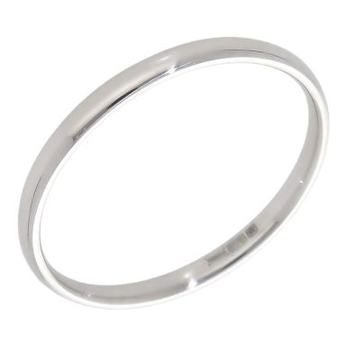 Pre-Owned 9ct White Gold 2mm Wedding Band Ring