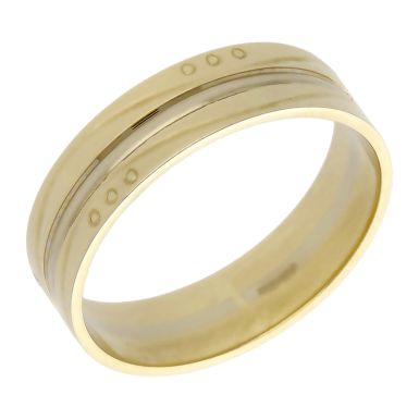 Pre-Owned 14ct Yellow & White Gold Wedding Band Ring
