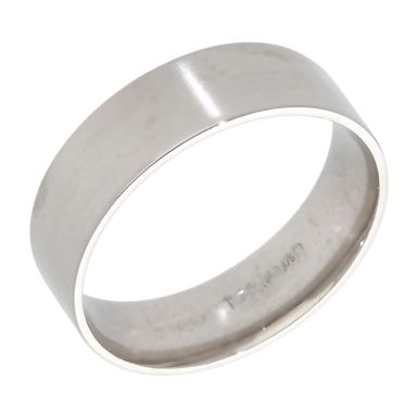 Pre-Owned 9ct White Gold 6mm Flat Wedding Band Ring