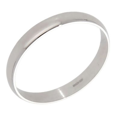 Pre-Owned 9ct White Gold 3mm Wedding Band Ring