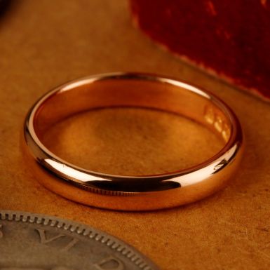 Pre-Owned Vintage 1923 22ct Gold 3mm Plain Wedding Band Ring