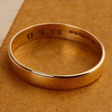 Pre-Owned Vintage 1971 9ct Yellow Gold 4mm Plain Wedding Ring