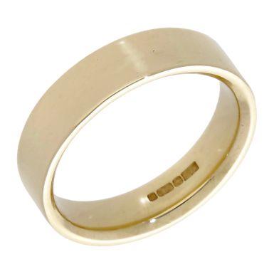Pre-Owned 9ct Yellow Gold 5mm Flat Court Wedding Band Ring