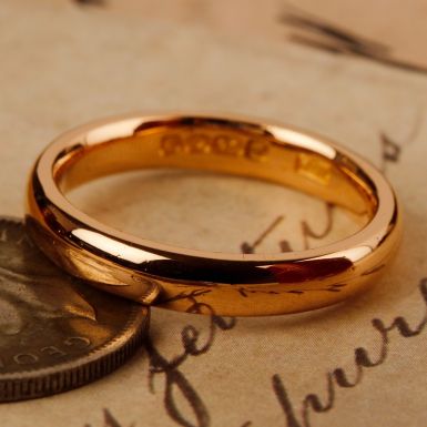 Pre-Owned Vintage 22ct Gold 3mm Plain Wedding Band Ring