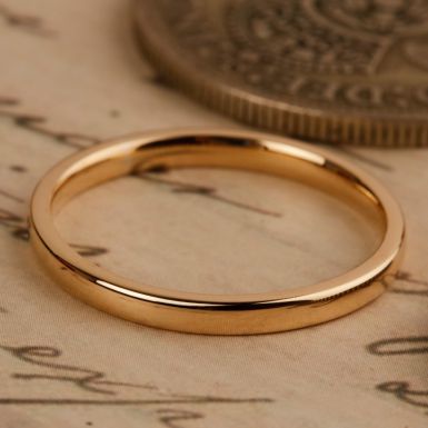 Pre-Owned Vintage 1949 9ct Gold 2mm Plain Wedding Band Ring