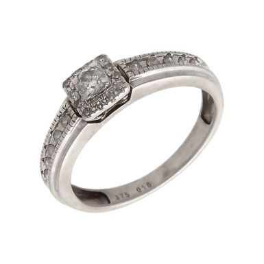 Pre-Owned 9ct White Gold 0.18ct Diamond Cluster Ring