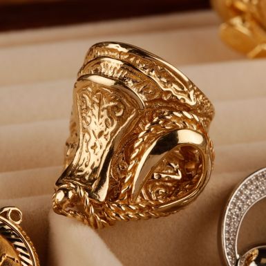 Pre-Owned 9ct Yellow Gold Heavy Saddle Ring