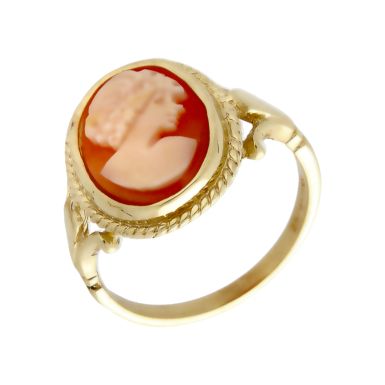 Pre-Owned 9ct Yellow Gold Oval Cameo Ring