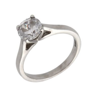 Pre-Owned 18ct White Gold Cubic Zirconia Solitaire Ring